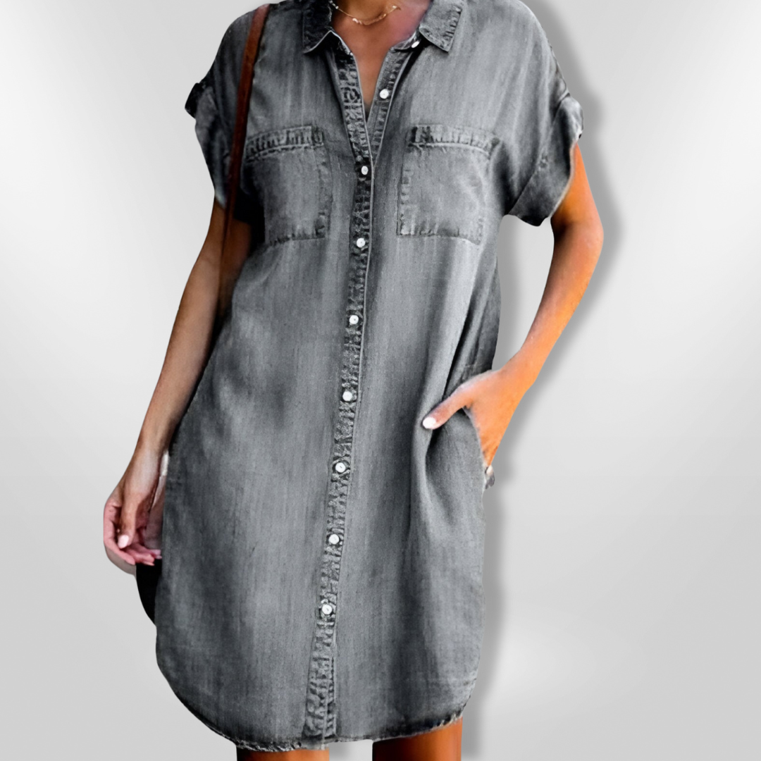 Aagot™ - Stilig Denim Kjole