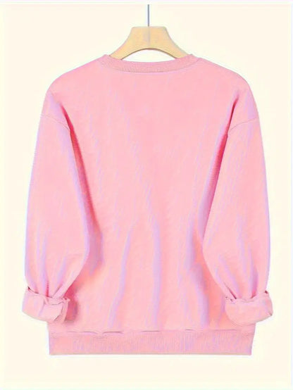 Komfortabel Hjerteprint Sweatshirt | Sammen mot Brystkreft